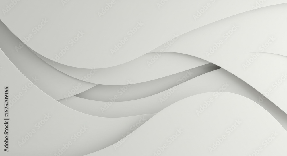 Fototapete abstract white waves layered background for design concepts