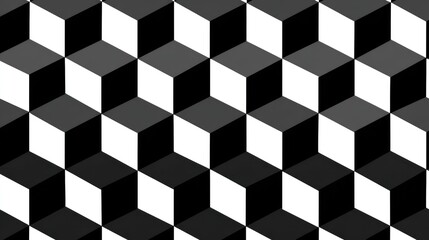 Abstract black and white 3D cubes