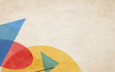 Geometric shapes on textured paper background