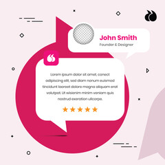 Testimonial and feedback presentation simple social media post template design