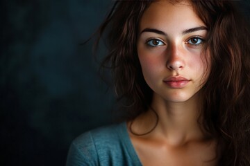 Fototapeta premium dramatic portrait young woman