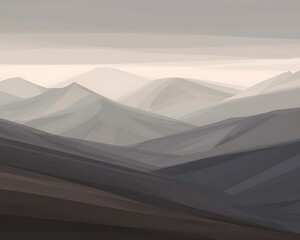 Abstract minimalist mountain range gray palette