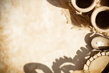 Vintage culinary composition with earthy elements