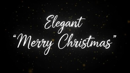 Elegant Merry Christmas greeting text with sparkles on black background. Holiday greeting concept - Powered by Adobe