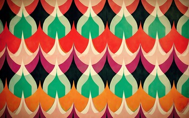 Retro pattern with vibrant color palette
