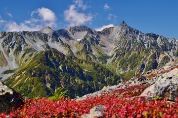 蝶ヶ岳から望む穂高連峰と槍ヶ岳