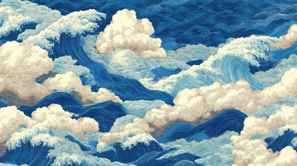 Ocean waves and clouds