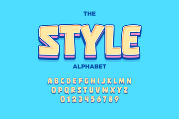 Modern playful alphabet letter and number set