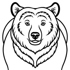 Close up portrait of a grizzly bear head silhouette