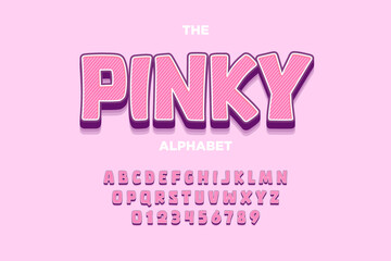 Modern playful alphabet letter and number set