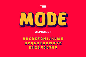 Modern playful alphabet letter and number set