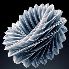 Naklejka premium Folded silica structures forming twisted translucent glass-like volume, light refraction