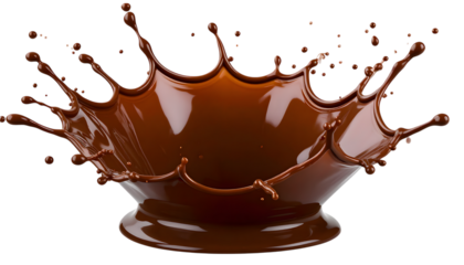 Elegant Splash of Rich Dark Chocolate Against a Black Background