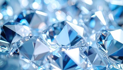 Close-up of many facets gems
