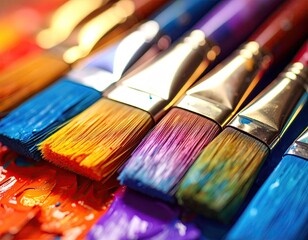 Obraz premium Colorful paintbrushes on a palette