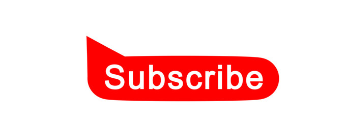 Subscribe Button Icon – Red Rounded Rectangle Vector for UI and Web Design
