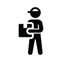 delivery man glyph icon illustration vector graphic.eps
