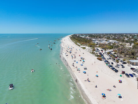 Sanibel Island Lighthouse beach park off the coast of Fort Myers in Lee County, southwest Florida