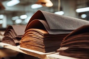 Paper Manufacturing Process in Industrial Facility Production Environment Close-up View of Raw Materials