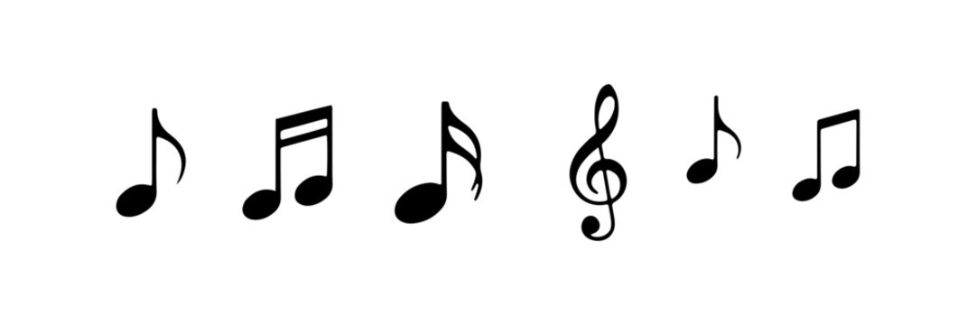 Music notes icon set. Musical key symbols. Music notes symbol vector illustration