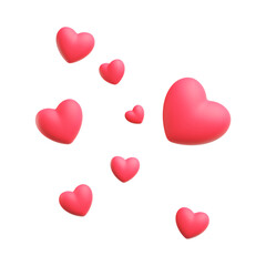 3d love pink heart