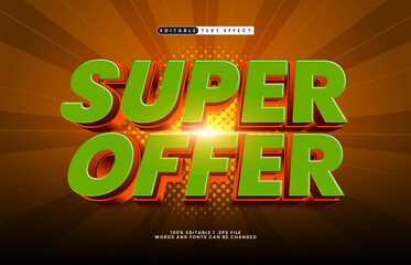 super offer editable text effect with a discount and sale text effect