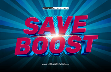 save boost editable text effect with a discount and sale text effect