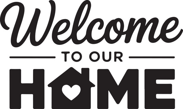 Welcome to our home with heart house graphic invitation