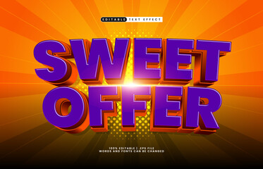 sweet offer editable text effect with a discount and sale text effect
