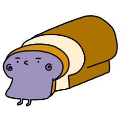 hand drawn vector illustration of a cartoon loaf of bread