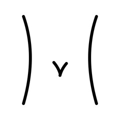 Obraz premium Icon of a vagina. Symbol of the female genital area. Ovarian cancer sign. Logo design elements