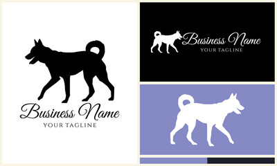 Obraz premium Dog Silhouette Logo Designs.