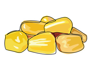 Jackfruit in continuous line drawing on a white background.