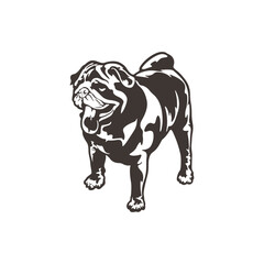 Pug Dog logo design vector. Silhouette Pug Dog Template Illustration. Icon Symbol