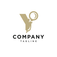 Letter Y Magnifying Glass Logo Icon Vector