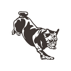 Obraz premium Pug Dog logo design vector. Silhouette Pug Dog Template Illustration. Icon Symbol
