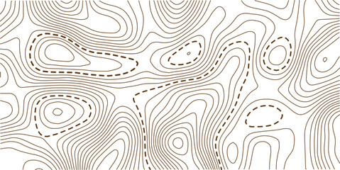 Abstract curved golden lines on a White background. chaotic movement in the form of a topographic map. Golden glow dots. Vector illustration.