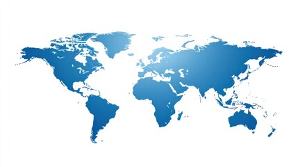 Simple world map, cool gradient