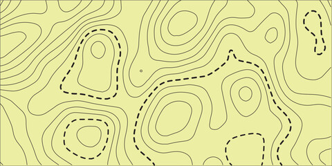 Green yellow abstract topographic map contour, lines Pattern background. Topographic map and landscape terrain texture grid. Wavy banner and color geometric form. 
