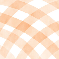 水彩オレンジのアーチギンガムチェック背景