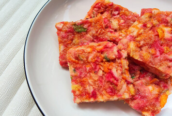 Five Crispy Spicy Cireng Crackers Served Fresh