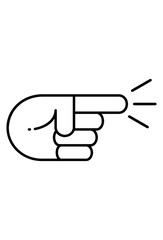 Icon of a hand with index finger pointing, indicating direction or attention.
Simple graphic of a pointing finger, commonly used for navigation or emphasis.
Stylized hand cursor, signaling interaction