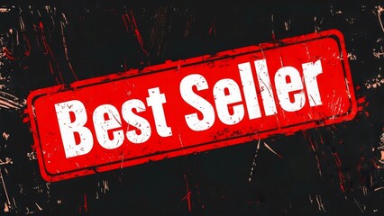 Grunge-style red “Best Seller” stamp on ideal for promotions, marketing, or product highlights.
