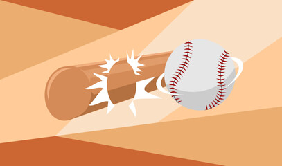 Baseball vector theme, ball hit by the bat