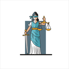 Fototapeta premium Constitutional Justice Vector 헌법 정의 벡터