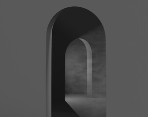 어두운 아치와 빛, 미니멀 감성 건축 이미지 / Dark Arch with Light Minimal Architecture