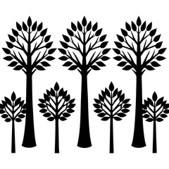 silhouettes of trees