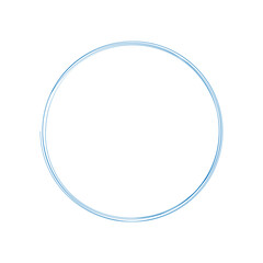 Highlight hand draw blue circle isolated on white background. Hand drawn circle line sketch. eps 10
