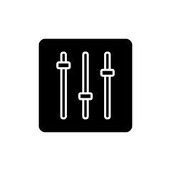 black fill setting icon vector in transparent background