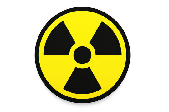 Radioactive symbol representing ionizing radiation and nuclear hazard, isolated on transparent background